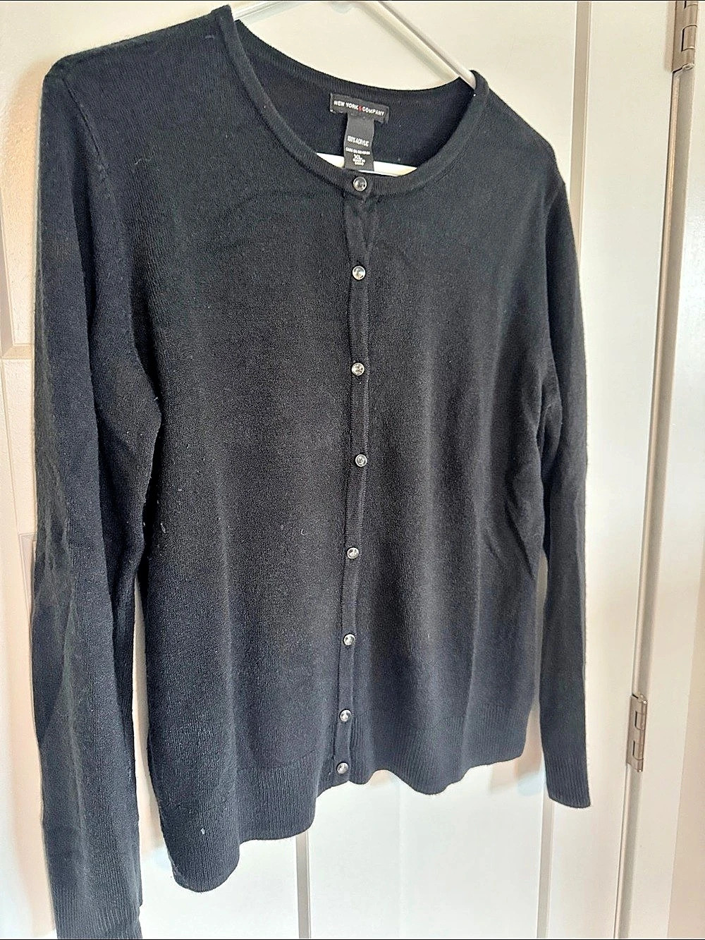 New York & Company Black Acrylic Cardigan Size XL